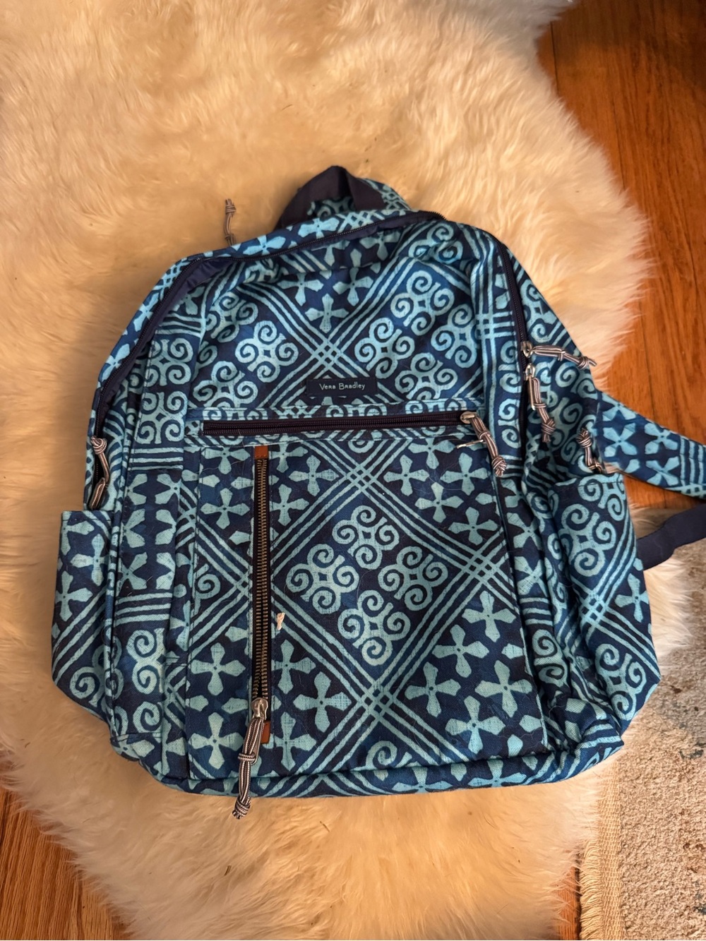 Vera Bradley Chocolate Brown Quilted Tote Interior